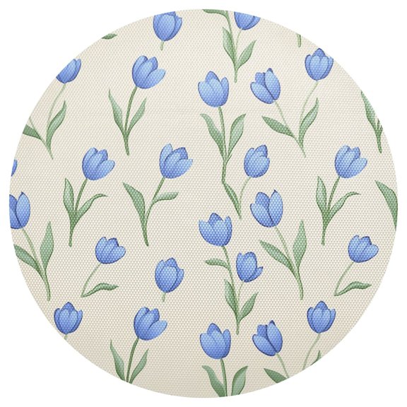 Blue Tulip Round Placemats Set of 6 Woven Non-Slip Washable Heat Resistant Table Mats 15.4 Inch for Kitchen Dining Decor