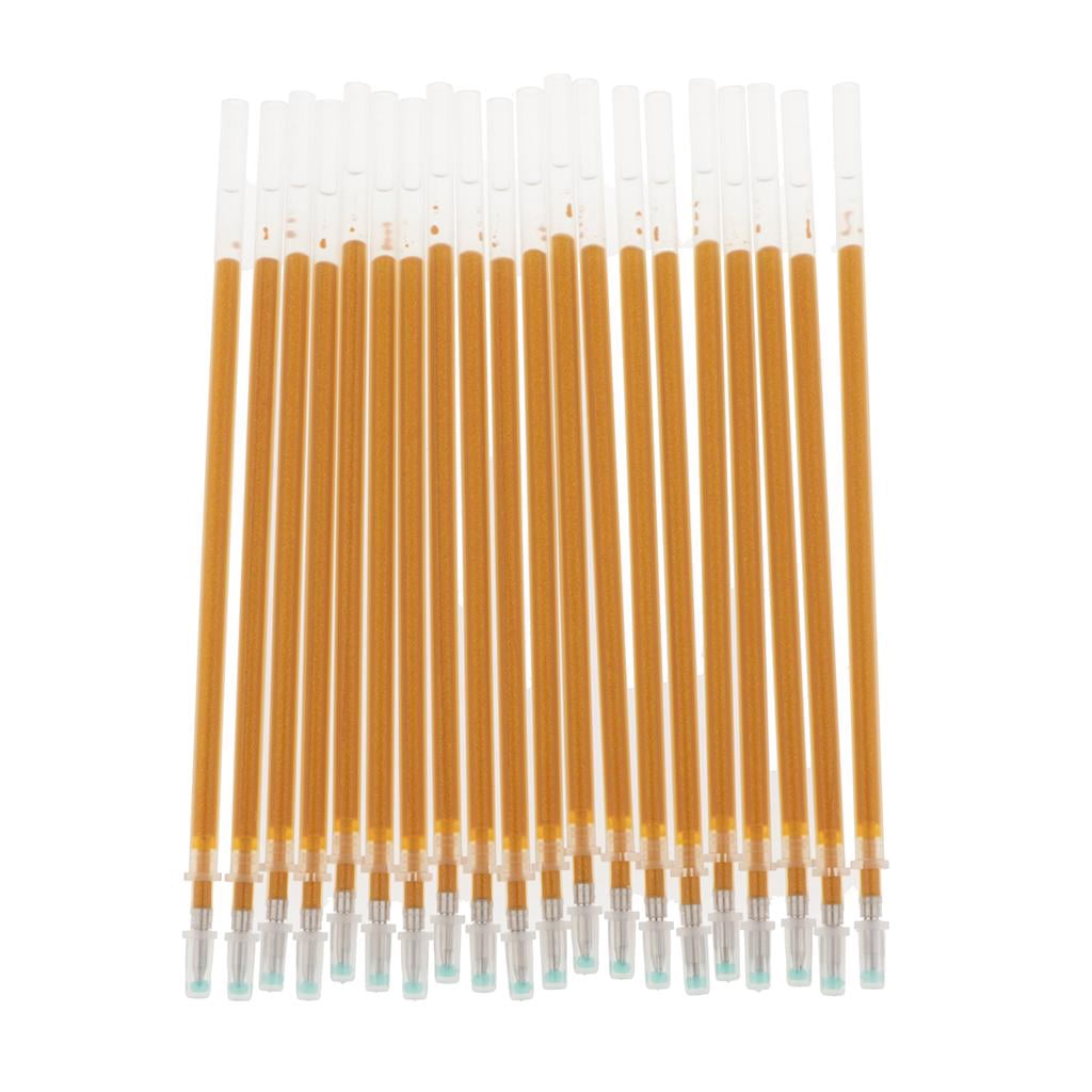 perfeclan 5x20 Pieces 0.7mm Gold Glitter Ink Gel Pen Refills Light Gold