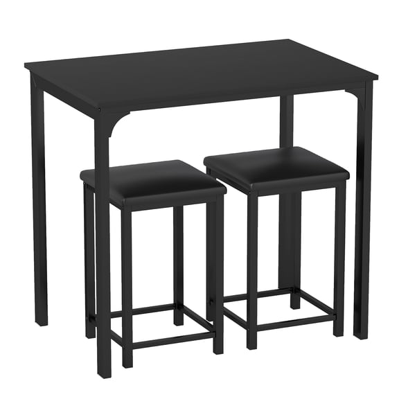 Giantex 3 Pieces Dining Table Set, Modern Bar Table Set w/2 Bar Stools, Counter Height Table Set for Living Room Restaurant