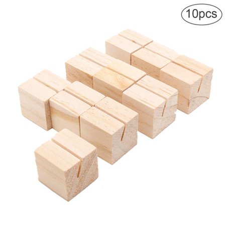 

10 pcs Wooden Place Card Holder Base Name Card Table Numbers Memo Picture Photo Holder For Wedding Party Christmas Decorations