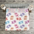 thumbnail image 3 of Ambesonne Floral Quilted Bedspread Set 3 Pcs, Romantic Blossoming Nature, King Size, Multicolor, 3 of 3