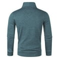 thumbnail image 4 of YLSDY Men's Long Sleeve Henley Shirts Slim Fit Lightweight Pullover Turtleneck Knitted Sweaters Basic Solid Color Tops Blue XXXL, 4 of 4