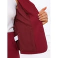 thumbnail image 5 of Women's 2 Piece Business Suit Collared Button Down Blazer Pencil Skirt Work Skirt Set S Wine Red, 5 of 6