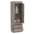 thumbnail image 4 of Tuhome Furniture Lisboa Engineered Wood 2-Drawers/2-Doors Armoire in Gray, 4 of 8