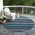 thumbnail image 3 of Dalyn Rugs Machine Washable Indoor/Outdoor Chantille Teal 8' x 8' Round Rug, 3 of 7
