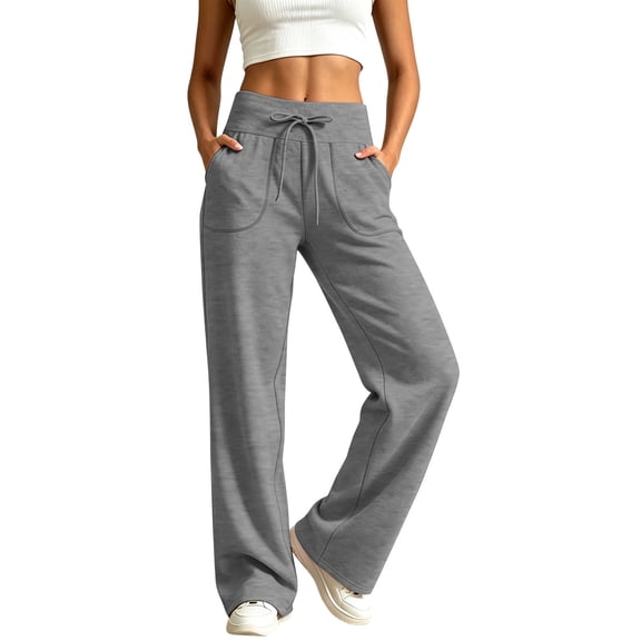 Luvrsol Plus Size Womens Sweatpants Loose Fit Wide Leg Lounge Casual Trousers with Deep Pockets S-3XL