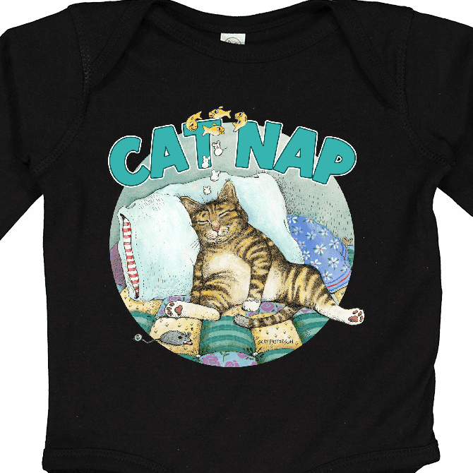 Inktastic Cat Nap Cute Sleeping Cat Boys or Girls Long Sleeve Baby Bodysuit