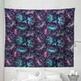 thumbnail image 1 of Abstract Tapestry, Pattern of Colorful Outlines of Summer Floral Motifs Composition, Fabric Wall Hanging Decor for Bedroom Living Room Dorm, 5 Sizes, Dark Purple Multicolor, by Ambesonne, 1 of 1