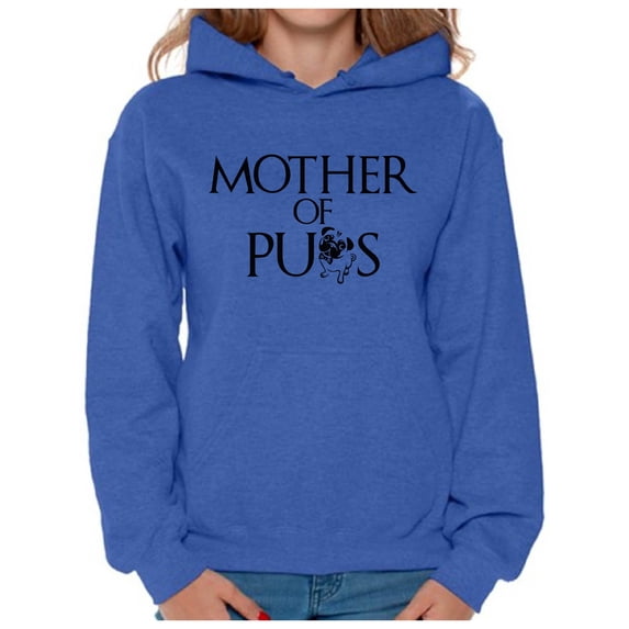 Awkward Styles Women's Mother Of Pugs Graphic Hoodie Tops Pet Loving Mom