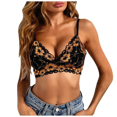 

Knosfe Women s Comfort Bralette Support Floral Lace Wireless Bra M