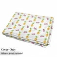 thumbnail image 5 of Pineapple Floor Pillow Lounger Cover, Pineapple and Watermelon Fruit Themed Minimal Sketch Pastel Watercolor Pattern, Nap Mat Printed Fabric Case for 5 Pillows, 88" x 36", Multicolor, by Ambesonne, 5 of 5