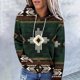 thumbnail image 1 of Pntutb Mujeres Moda Casual Contraste de color Estilo étnico Impresión de manga larga tops Sudaderas con capucha Pntutb Pntutb-1929, 1 of 5