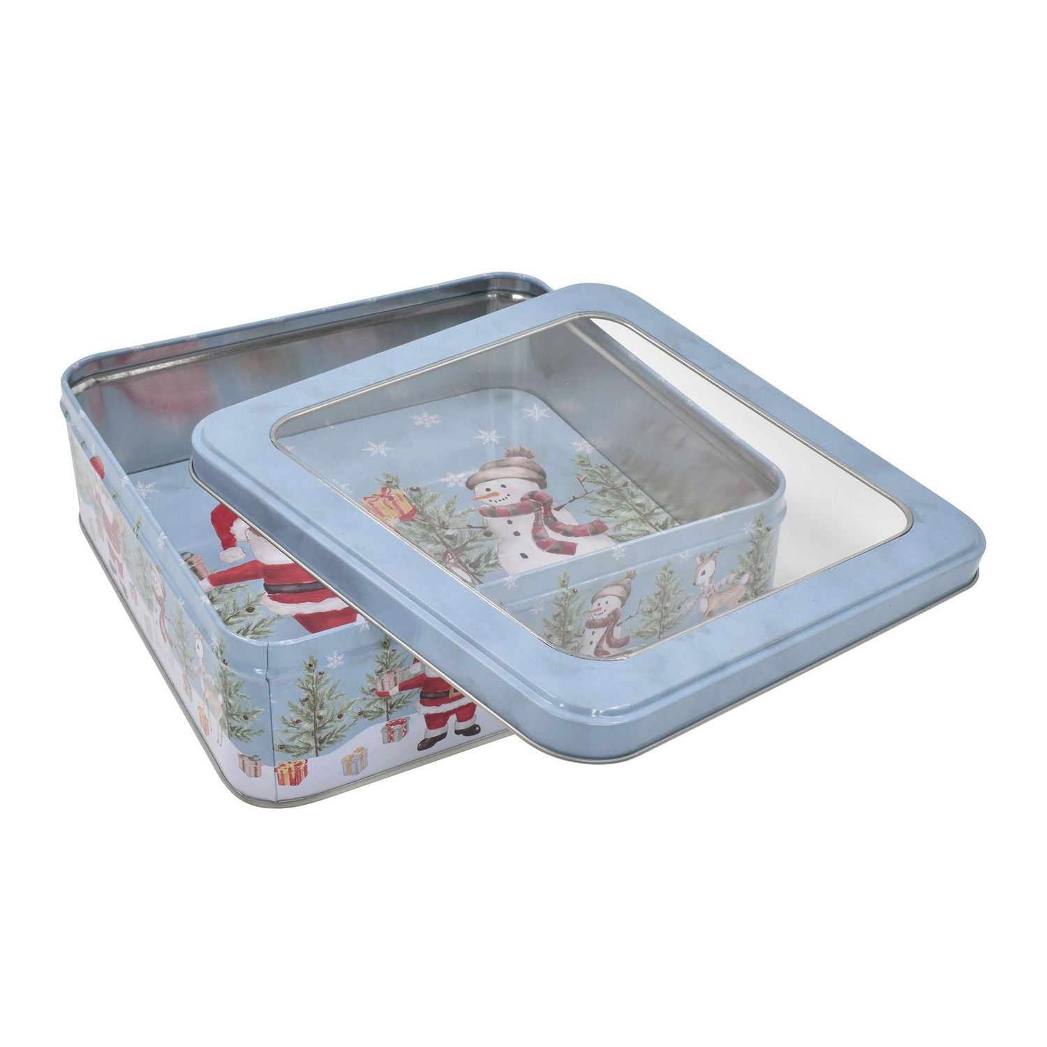 HOLIDAY TIME WINDOW SQUARE TIN MEDIUM