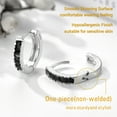 thumbnail image 6 of PROSTEEL Small Hoop Earrings for Daughter 925 Sterling Silver Black Cubic Zirconia Womens Earring for Birthday Christmas Mother's Day Gift for Mom, 6 of 8