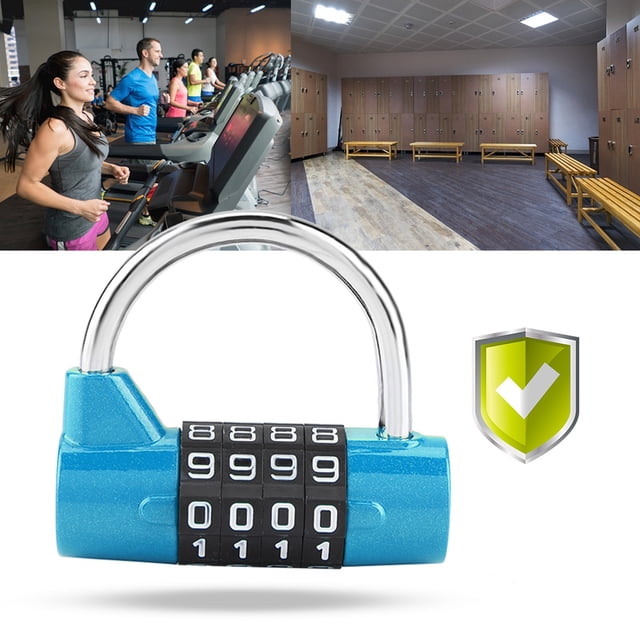 Candado de combinación con 4 números de marcado, gabinete de casa Caja de viaje Gimnasio Locker Código de seguridad Bloqueo(Blue) Amonsee No
