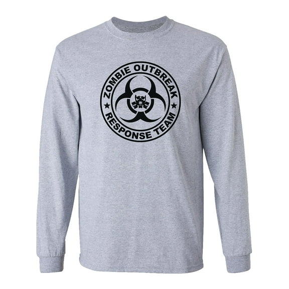 Zombie Outbreak Response Team Long Sleeve T-Shirt in Sport Grey