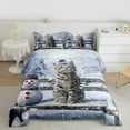 thumbnail image 2 of Castle Fairy Cartoon Animal Cat 3 Pieces Queen Comforter Set for Kids Children Boys Girls,Happy Christmas Snowman Ultra Soft Bedding Sets,Happy New Year Bedding Comforter Set,Breathable Home Decor, 2 of 8