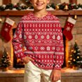 thumbnail image 2 of BLVB Kids Ugly Christmas Sweater Girls Boys Holiday Pullover Crewneck Long Sleeve Tops Knitwear for Aged 5-15 Years(Red,7-8 Years), 2 of 7