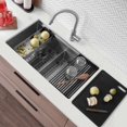 thumbnail image 1 of Stylish Undermount 32" Stainless Steel Double Bowl Workstation Kitchen Sink with 7 accs S-601WK, 1 of 15