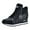 Black, variant on Hidden Wedge Sneakers for Women Fashion Lace up High Top Tennis Shoes Casual Nonslip Walking Shoes Waterproof Leather Booties Black Size 7