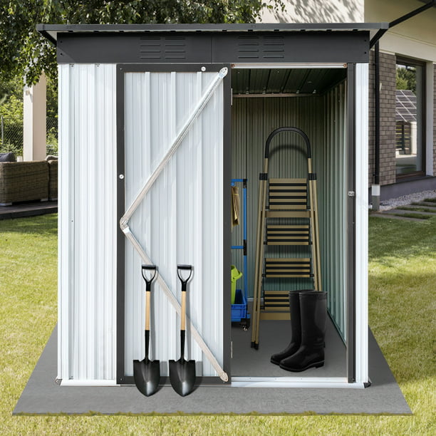 SESSLIFE 5′ x 3′ Metal Outdoor Storage Shed with Lockable Door