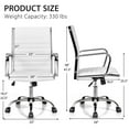thumbnail image 2 of Gymax PU Leather Office Chair High Back Conference Task Chair w/Armrests White, 2 of 10