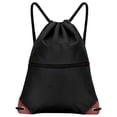 thumbnail image 1 of Bolsa con cordón para mujer y hombre, bolsa deportiva impermeable, mochila con cordón, bolsa deportiva para gimnasio, mochila grande resistente al agua, bolsillo exterior con cremallera, 1 of 7