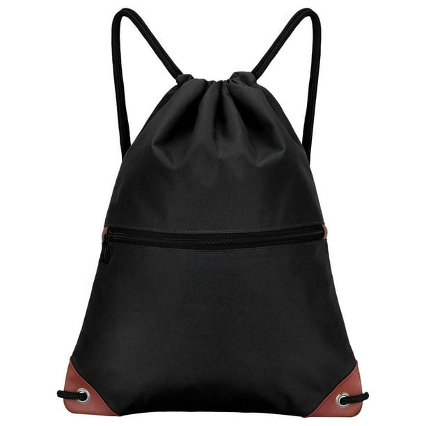 Bolsa con cordón para mujer y hombre, bolsa deportiva impermeable, mochila con cordón, bolsa deportiva para gimnasio, mochila grande resistente al agua, bolsillo exterior con cremallera