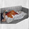 thumbnail image 6 of Autumn Soft Flannel Fleece Throw Blanket, Low Poly Maple Leaf Design in Warm Colors on Off White Background, Cozy Plush for Indoor and Outdoor Use, 70" x 90", Burnt Orange Off White, by Ambesonne, 6 of 6