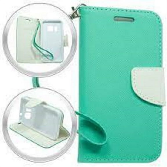 GSA Denim Flip Wallet Case For Samsung Galaxy S7 - Teal/White