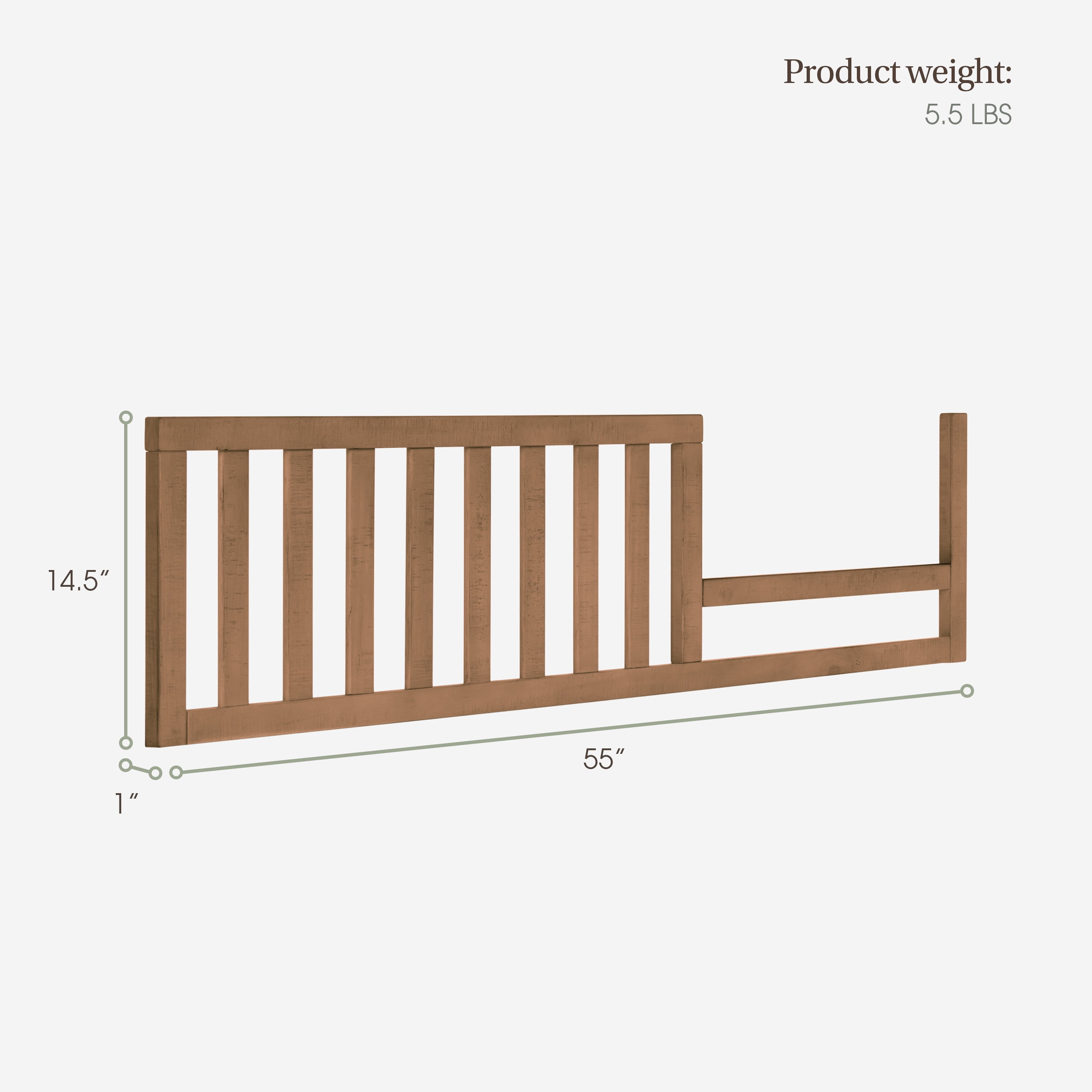 Evolur Convertible Crib Toddler Guard Rail, Sugar Cane