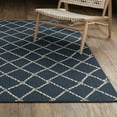 thumbnail image 2 of Oriental Weavers Meridian 4295B - Machine Woven Area Rug - 6'7" x 9'6" - in Navy/ Ivory - Coastal Style Patio, Deck, Porch, Mud Room Rug, 2 of 9