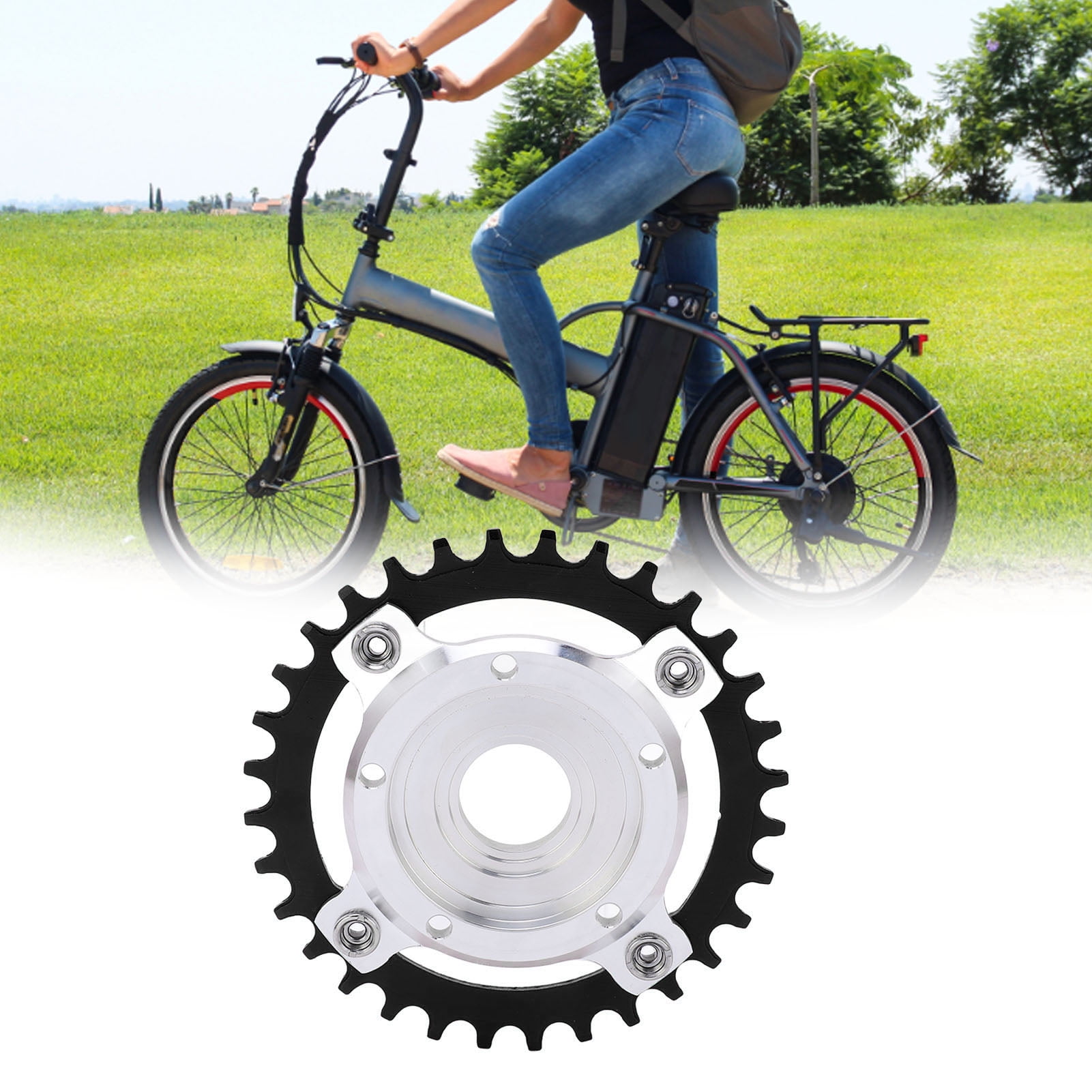 104 BCD Adaptateur de Pignon Stable Performance Haute Precision 104 BCD Plateau de Velo pour Velo Electrique Moteur de Milieu de Route Noir Walmart