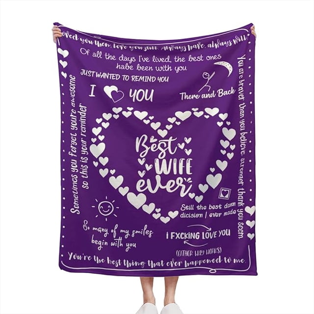 LHSHID Wife Blanket to My Wife Blanket from Husband Mothers Day Birthday Gifts for Wife Wife Birthday Gift Ideas Wedding Anniversary Romantic Gifts for Wife Wife Gifts from Husband 40"x50"
