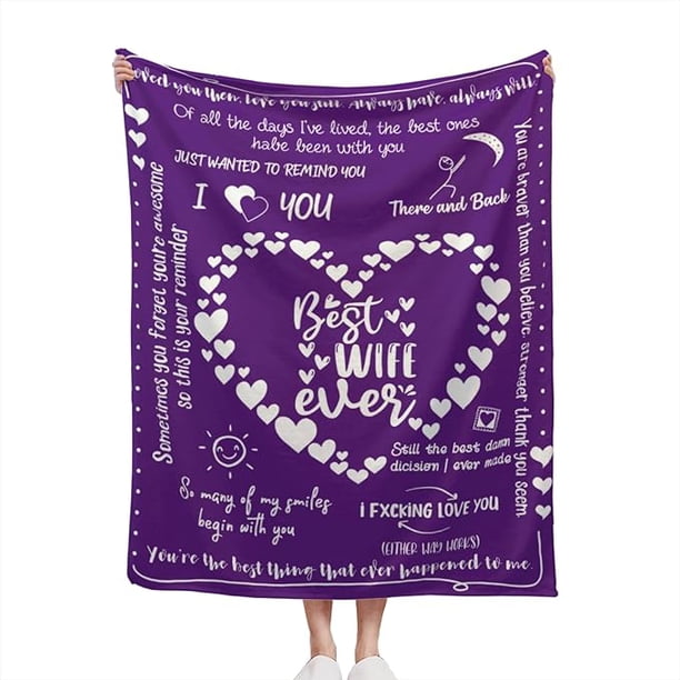 LHSHID Wife Blanket to My Wife Blanket from Husband Mothers Day Birthday Gifts for Wife Wife Birthday Gift Ideas Wedding Anniversary Romantic Gifts for Wife Wife Gifts from Husband 30"x40"