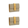 thumbnail image 1 of Monedero de cuero para mujer Qarigey Rectangular triple con compartimento para efectivo Gris 2Conjunto, 1 of 6