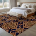 thumbnail image 4 of Large Area Rugs for Living Room Bedroom, Dark Brown 6'x9' Rug Washable Carpet Runner Indoor Outdoor, Vintage Abstract Flowers Pattern Non Slip Floor Mats Rug for Kitchen, Playroom, 4 of 8