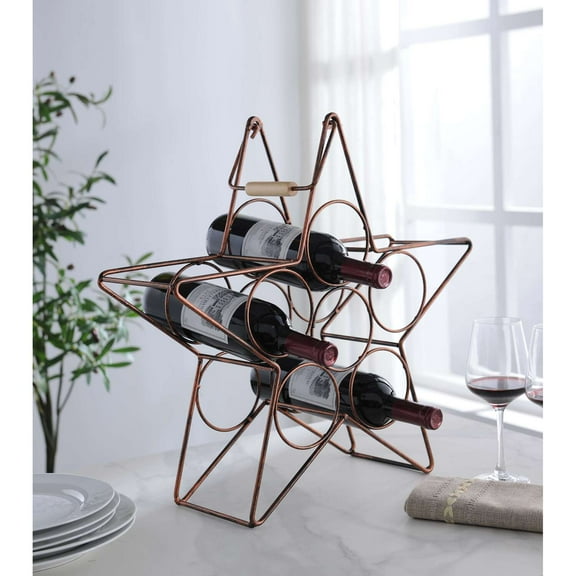 Room Designs  Wine Rack Brushed Copper Vintage Star
