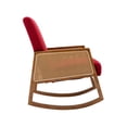 thumbnail image 5 of Mid-Century Rocking Chair, Accent Armchair with Rattan Armrests and Cushion, Wide Seat Rocking Armchair for Bedroom, Living Room, Reading, 5 of 9
