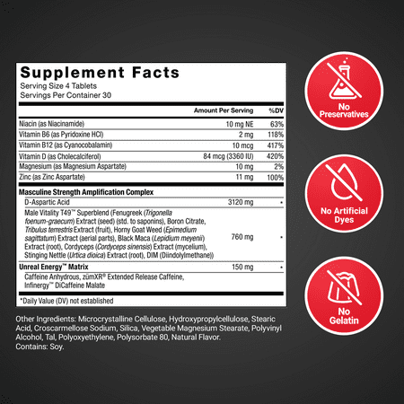 Test X180 Boost, Pre-Workout Testosterone Booster, 120 Tablets by Force Factor