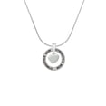 thumbnail image 2 of Delight Jewelry Silvertone Small 2-D Puffy Heart Gymnastics Mom Ring Charm Necklace, 18", 2 of 4