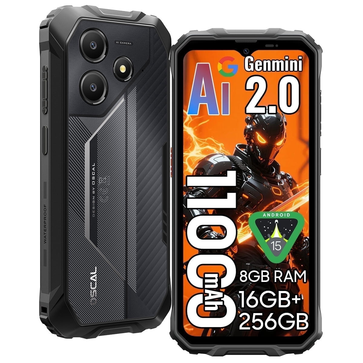 OUKITEL G3 Rugged Smartphone Unlocked -16GB+128GB/1TB TF 6” HD