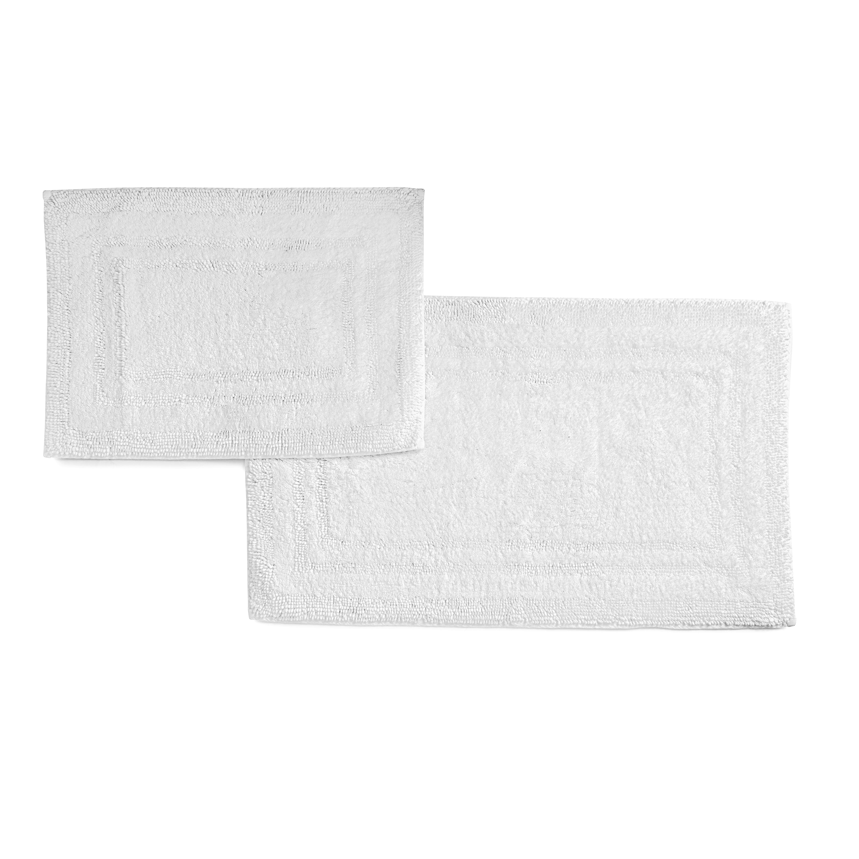 Hotel Style Luxury Bath Rug 2Piece Set, Egyptian Cotton, White