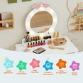 thumbnail image 4 of Rease Kids Makeup Vanity Set with Mirror and Lights, Girls Makeup Vanity Desk with Stool & Storage & Wing Pattern, Princess Makeup Dressing Table and Chair Set for Toddlers, White, 4 of 7