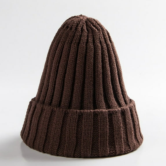 Ayyufe Winter Solid Color Warm Soft Hiphop Knitted Hat Cuffed Skull Beanie Cap