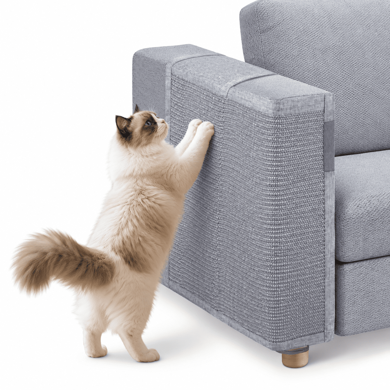 Smoke Gray Right Hand Cat Scratch Sisal Sofa & Chair Furniture Protector