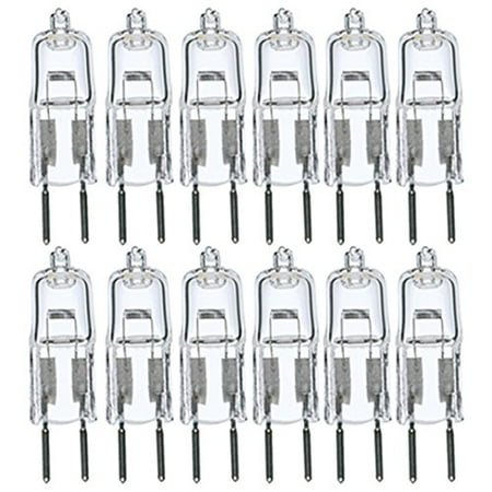 (12 Pack) Halogen 20 Watt - G4 Base - 12 Volt - Bipin Light Bulbs