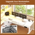 thumbnail image 5 of SEDETA 29.5"~48.6"H L Shaped Standing Desk with Storage, Electric Adjustable Height Home Office Desk, Large PC Workstation with Power Outlet, Corner Computer Desk with 23.1"D Spacious Desktop, White, 5 of 8