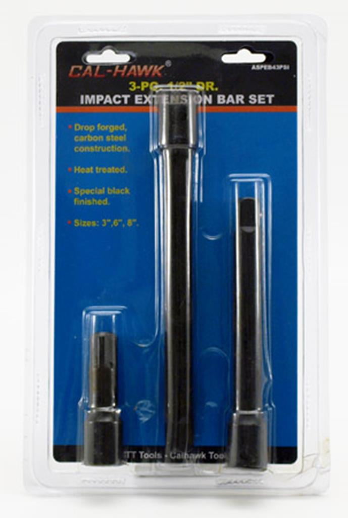 3 Piece Cal Hawk Tools ASPEB43PSI 1/2" Drive Impact Extension Bar Set