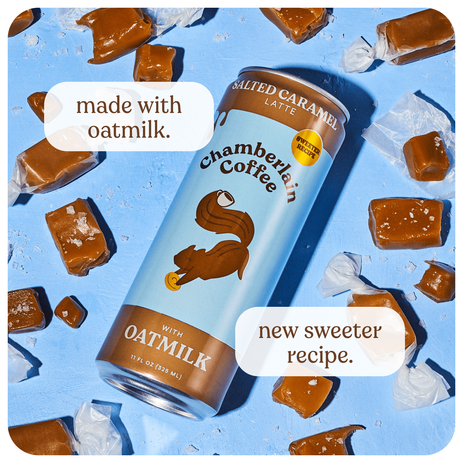 Chamberlain Coffee Salted Caramel Oat Milk Latte, 11 fl oz Can (Shelf Stable)